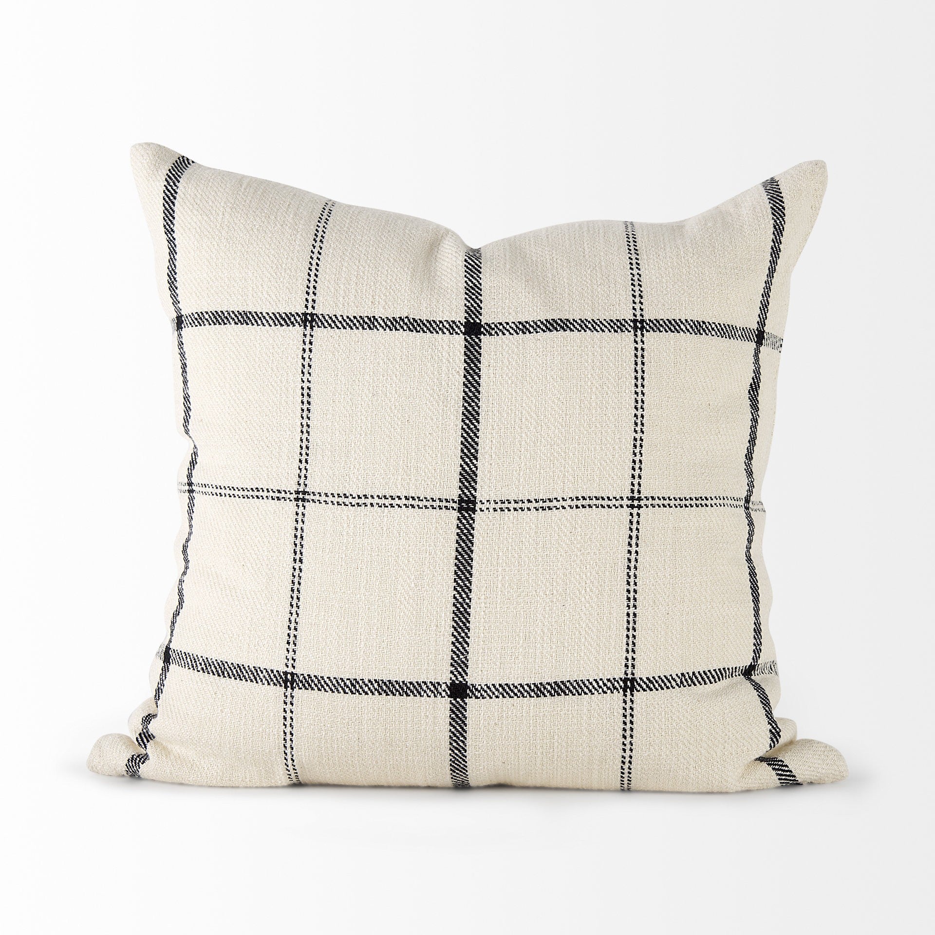 Black And Beige Plaid Square Accent Cover