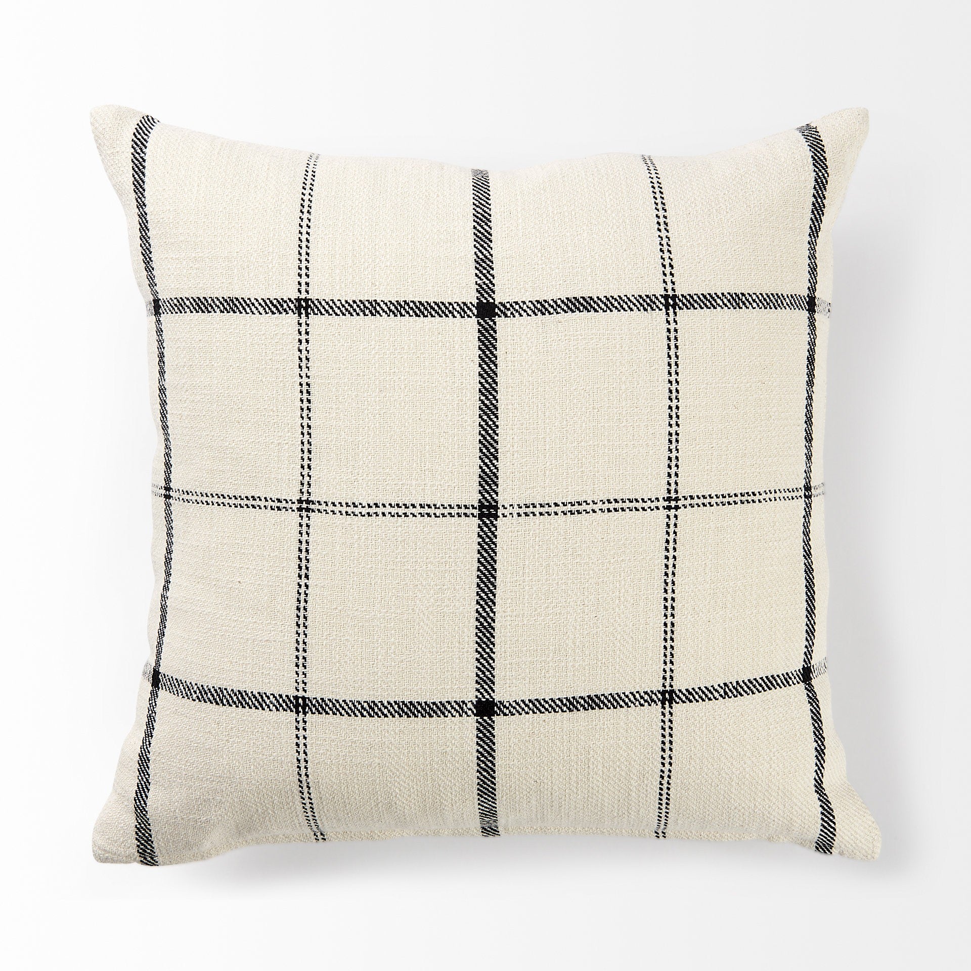Black And Beige Plaid Square Accent Cover