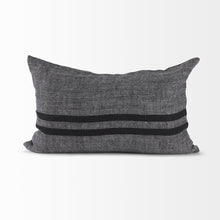 Dark Gray Detailed Lumbar Throw Pillow Cover