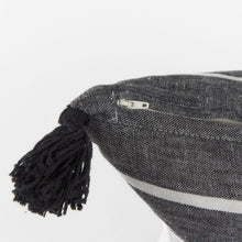 白色和灰色流蘇枕套