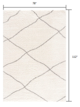 5’ X 8’ Ivory Modern Uneven Lattice Area Rug