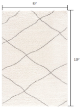 5’ X 8’ Ivory Modern Uneven Lattice Area Rug