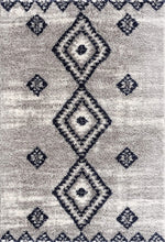 4’ X 6’ Gray And Navy Boho Chic Area Rug