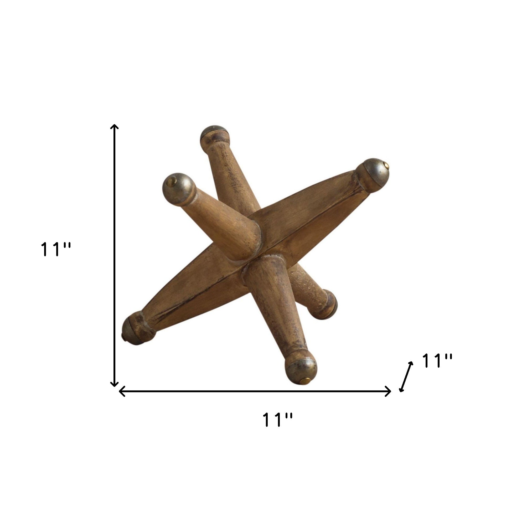 Dark Brown Wooden Jack Sculpture