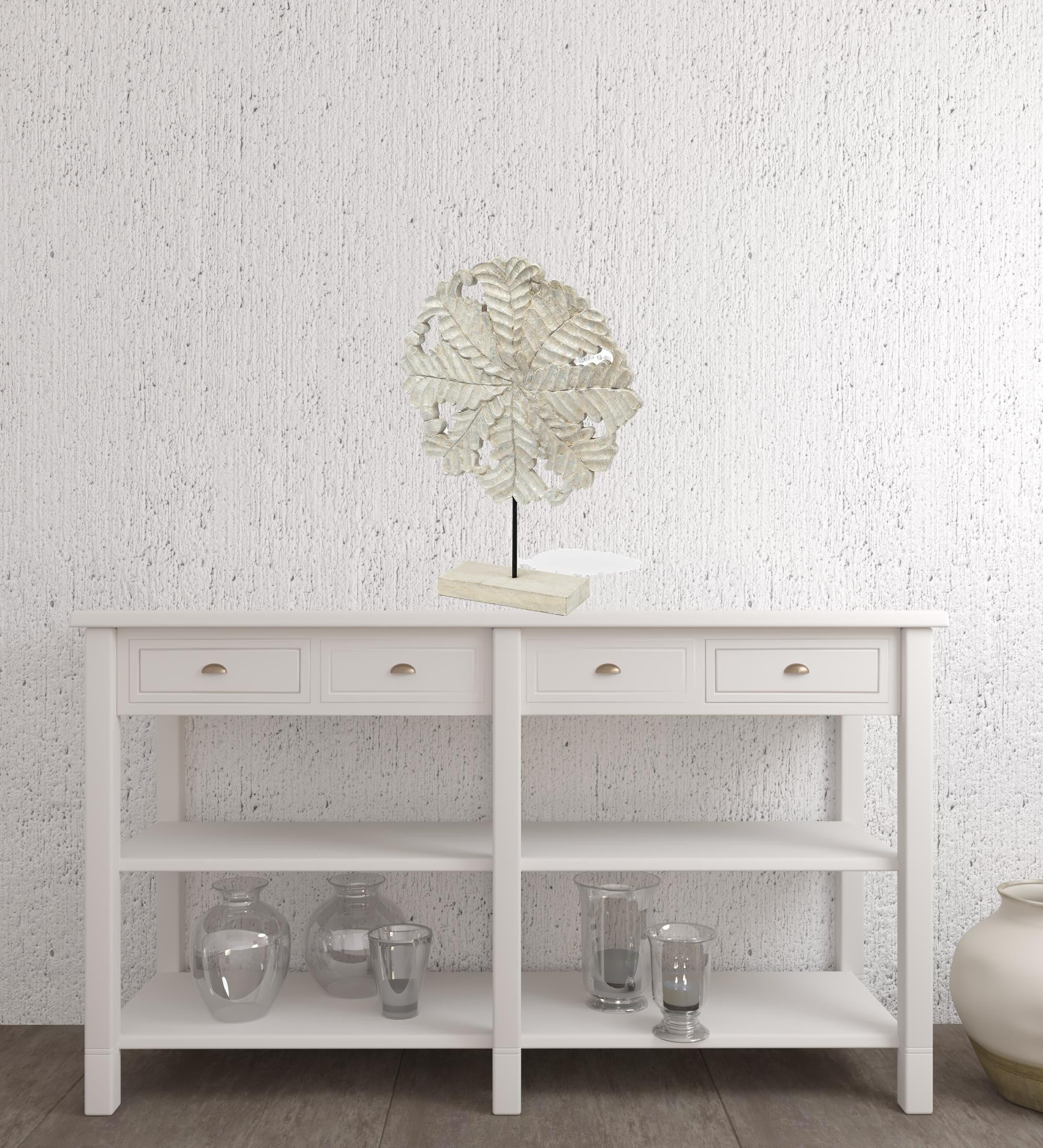 Wood And Metal Floral Decor Piece