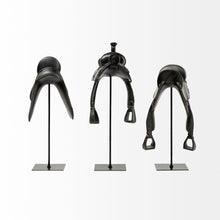 Black Jumping Horse Saddle Sculpture