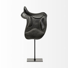 Black Jumping Horse Saddle Sculpture