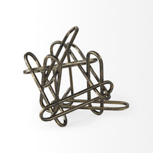 Brushed Gold And Black Abstract Paperclip Sculpture