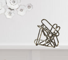 Brushed Gold And Black Abstract Paperclip Sculpture