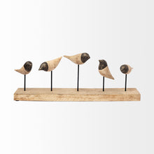 Wood And Metal Bird Stand Sculpture