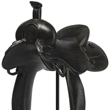 Black Western Horse Saddle Sculpture