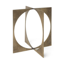 Burnished Gold Metal Circle Square Sculpture 10