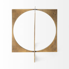 Burnished Gold Metal Circle Square Sculpture 10