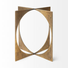 Burnished Gold Metal Circle Square Sculpture 10