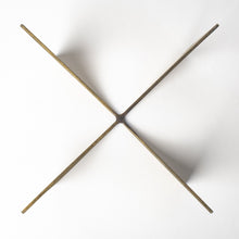 Burnished Gold Metal Circle Square Sculpture 10