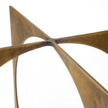 Burnished Gold Metal Circle Square Sculpture 10