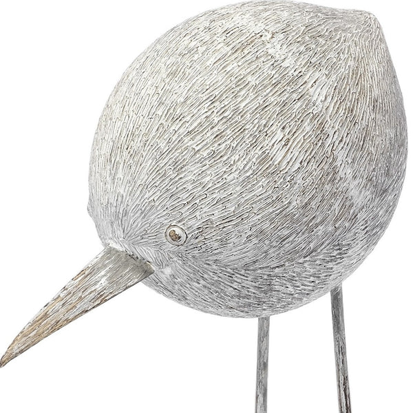 Off White Resin Bird Sculpture
