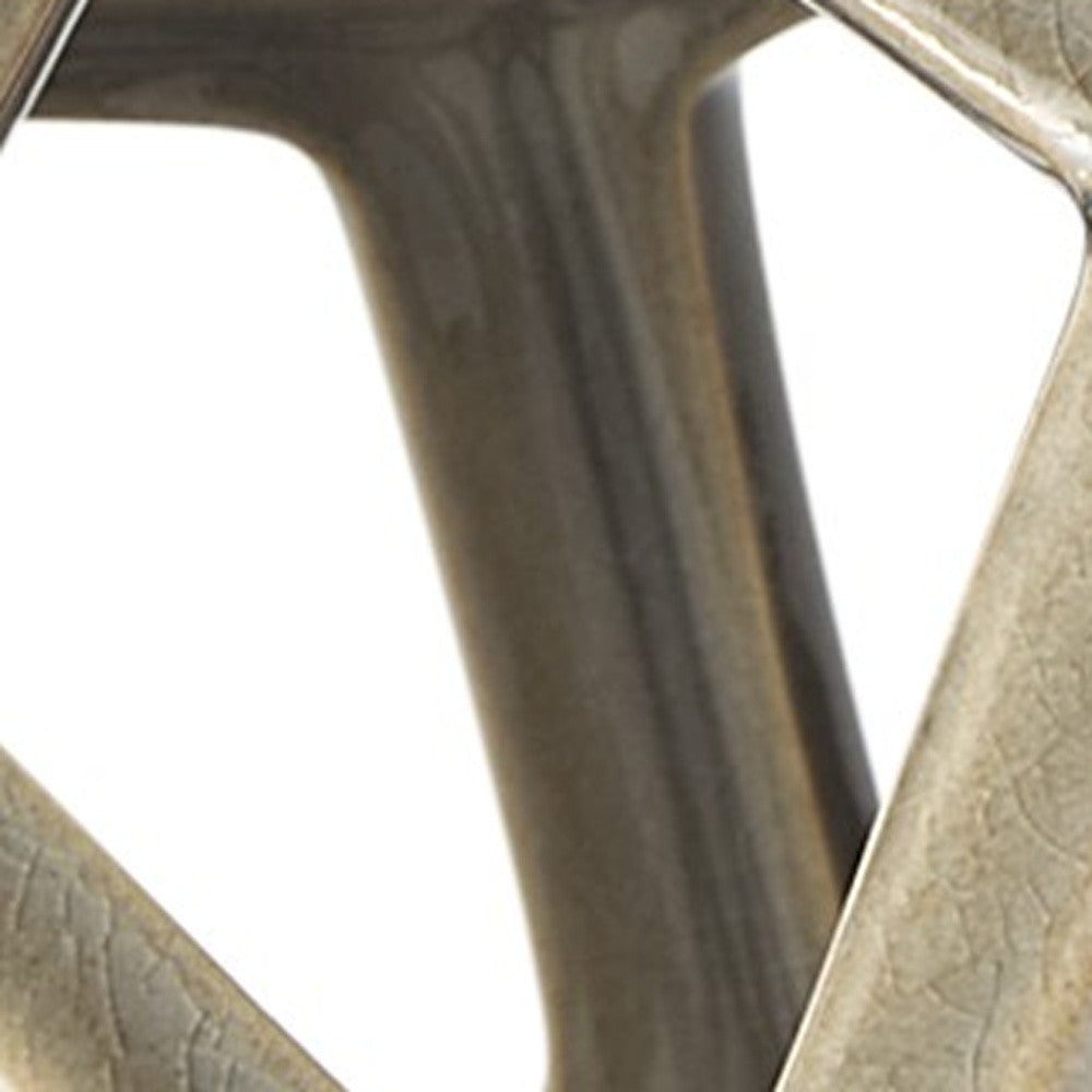 Khaki Crackle Glaze Ceramic Geometric Sculpture