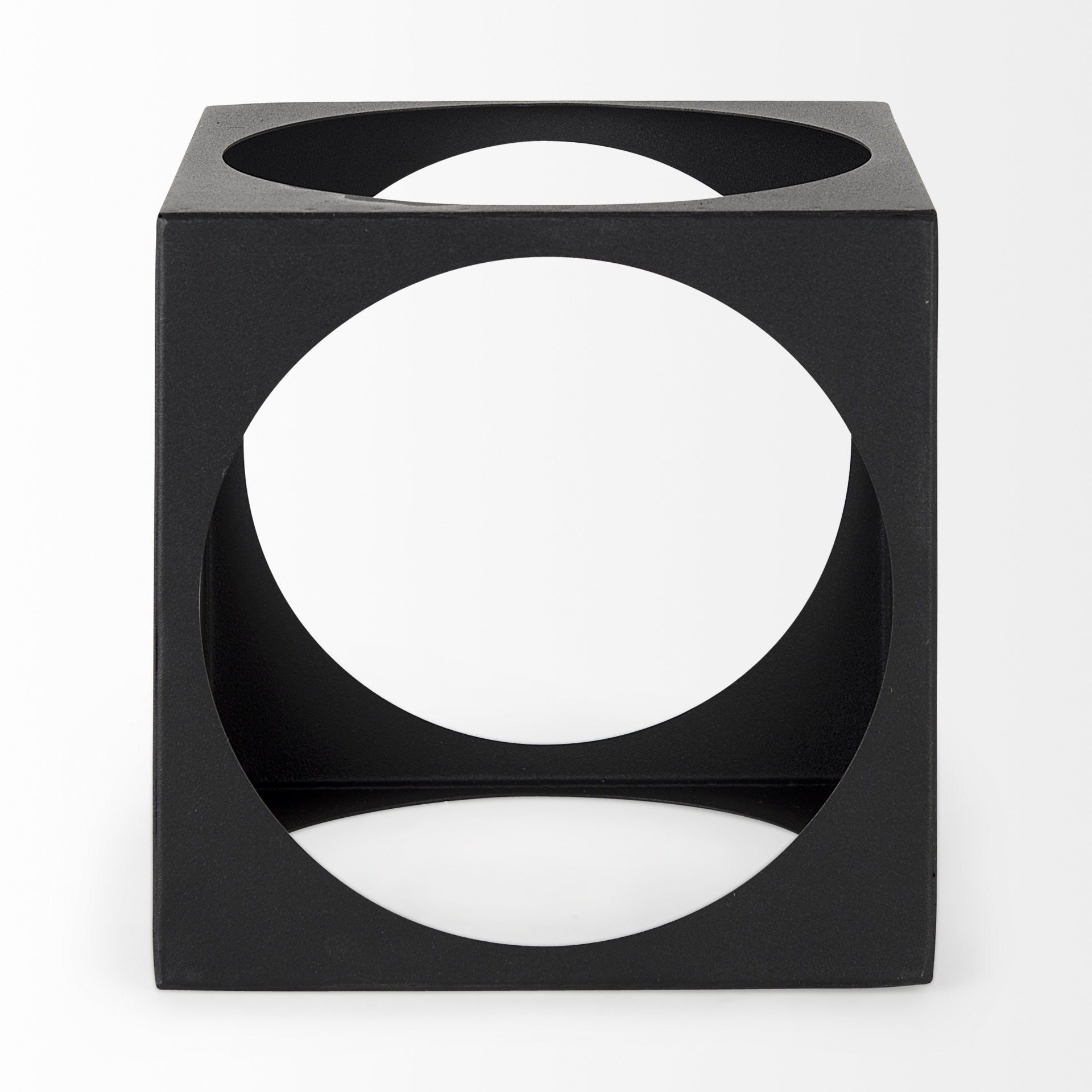 Matte Black Metal Square Sculpture