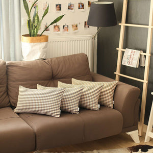 Juego De 4 Fundas De Almohada Lumbar Pata De Gallo Melocotón