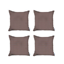 Set Of 4 Red Houndstooth Pillow Covers
