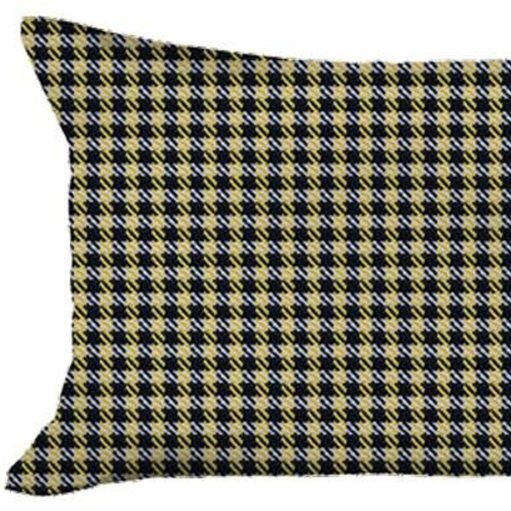 Set Of 2 Yellow Houndstooth Lumbar Pillow Covers