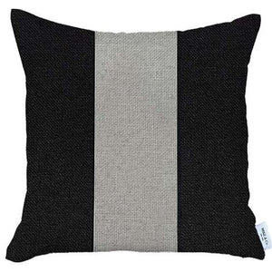 Set Of 2 Black And White Center Pillow Covers