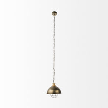 Distressed Bronze Metal Dome Hanging Light