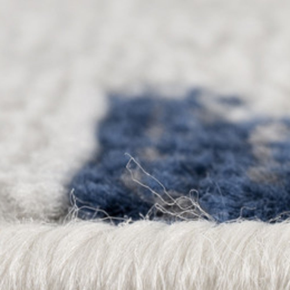 2’ X 10’ Blue And Gray Kilim Pattern Runner Rug