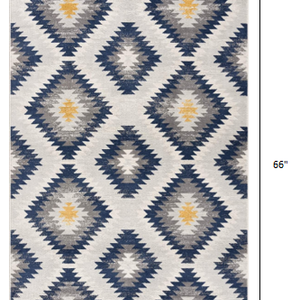 2’ X 10’ Blue And Gray Kilim Pattern Runner Rug