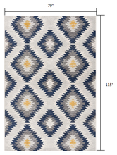 2’ X 10’ Blue And Gray Kilim Pattern Runner Rug
