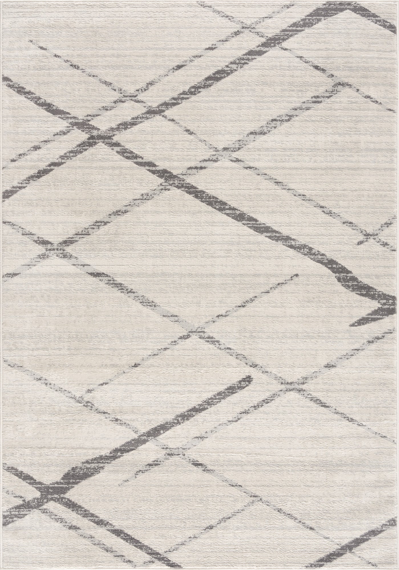 Gray Modern Abstract Pattern Runner Rug - 2’ x 10’