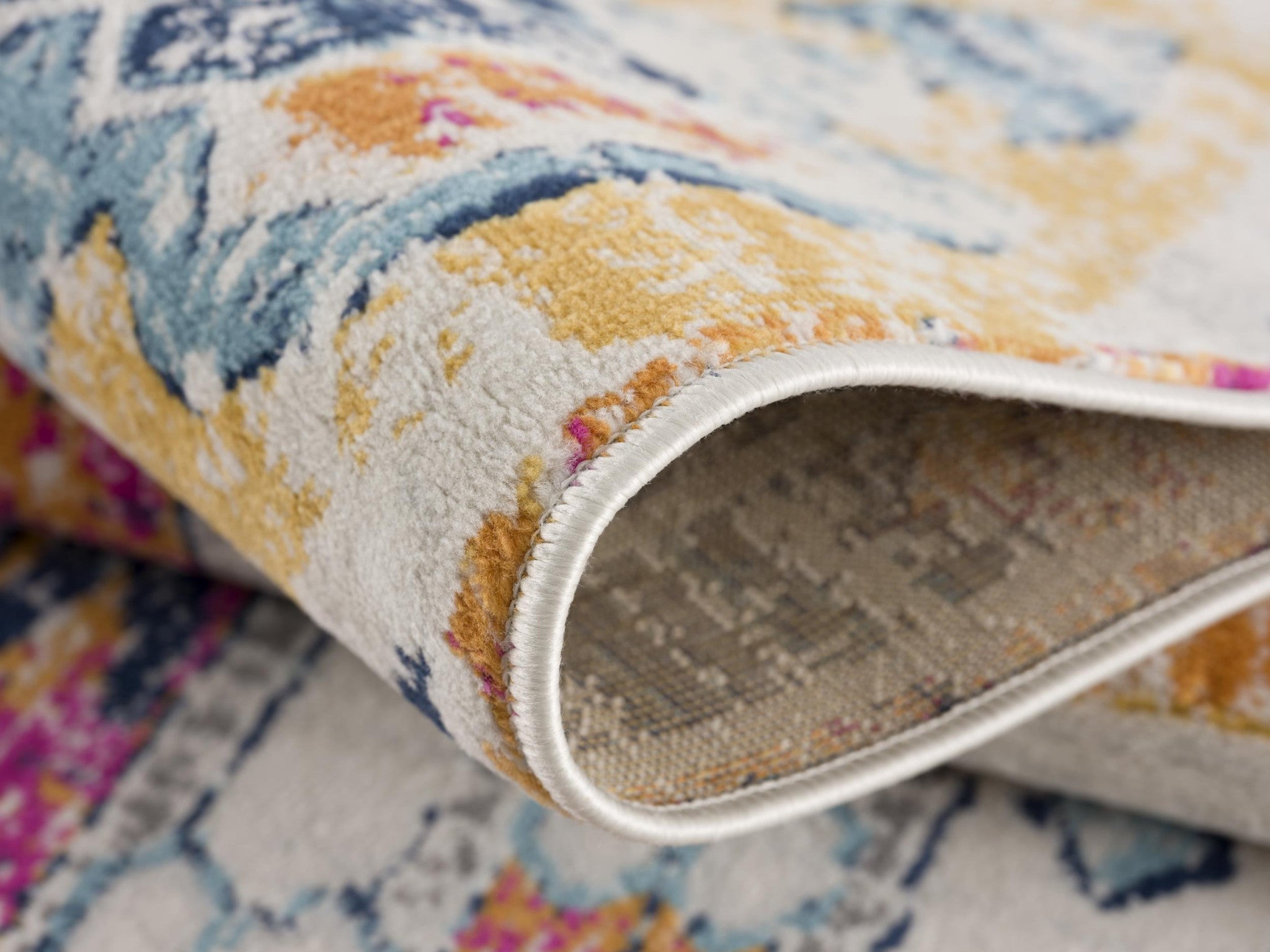 2’ X 4’ Gold And Ivory Distressed Tribal Area Rug