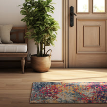 2’ X 4’ Multicolored Abstract Painting Area Rug