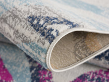 2’ X 10’ Blue And Gold Zebra Pattern Runner Rug