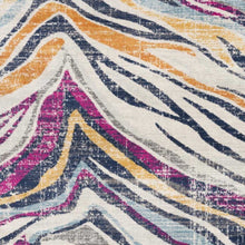 2’ X 10’ Blue And Gold Zebra Pattern Runner Rug