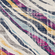 2’ X 10’ Blue And Gold Zebra Pattern Runner Rug