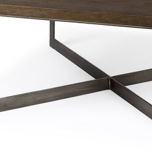 Dark Brown Wood And Metal Coffee Table