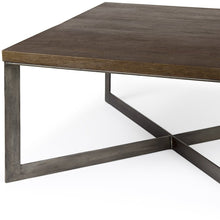 Dark Brown Wood And Metal Coffee Table