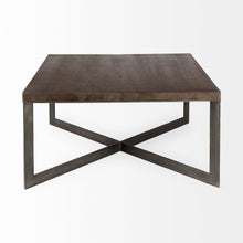 Dark Brown Wood And Metal Coffee Table
