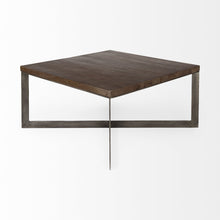 Dark Brown Wood And Metal Coffee Table