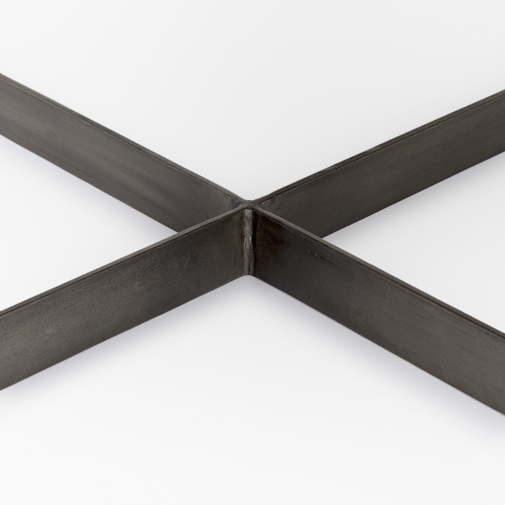 Dark Brown Wood And Metal Coffee Table