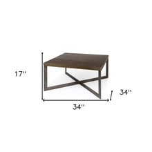 Dark Brown Wood And Metal Coffee Table