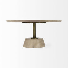 Light Brown Wooden Pedestal Coffee Table