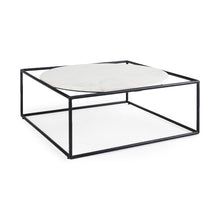 White Marble Metal Frame Round In Square Coffee Table