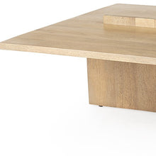 Mesa de centro rectangular de madera marrón natural claro