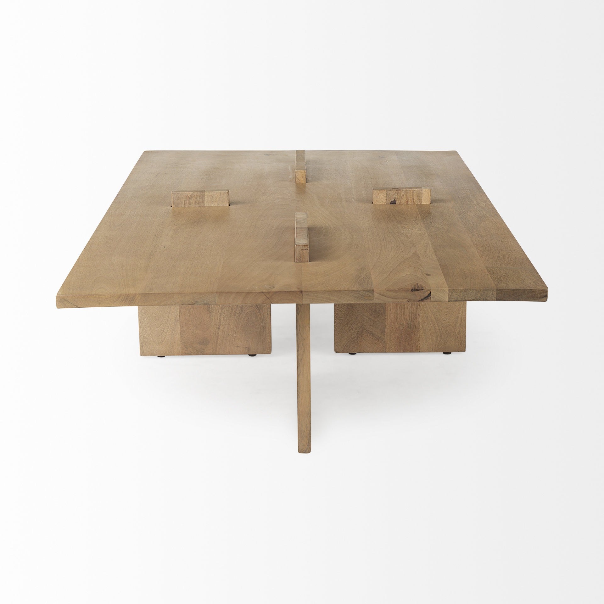Mesa de centro rectangular de madera marrón natural claro