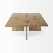 Mesa de centro rectangular de madera marrón natural claro