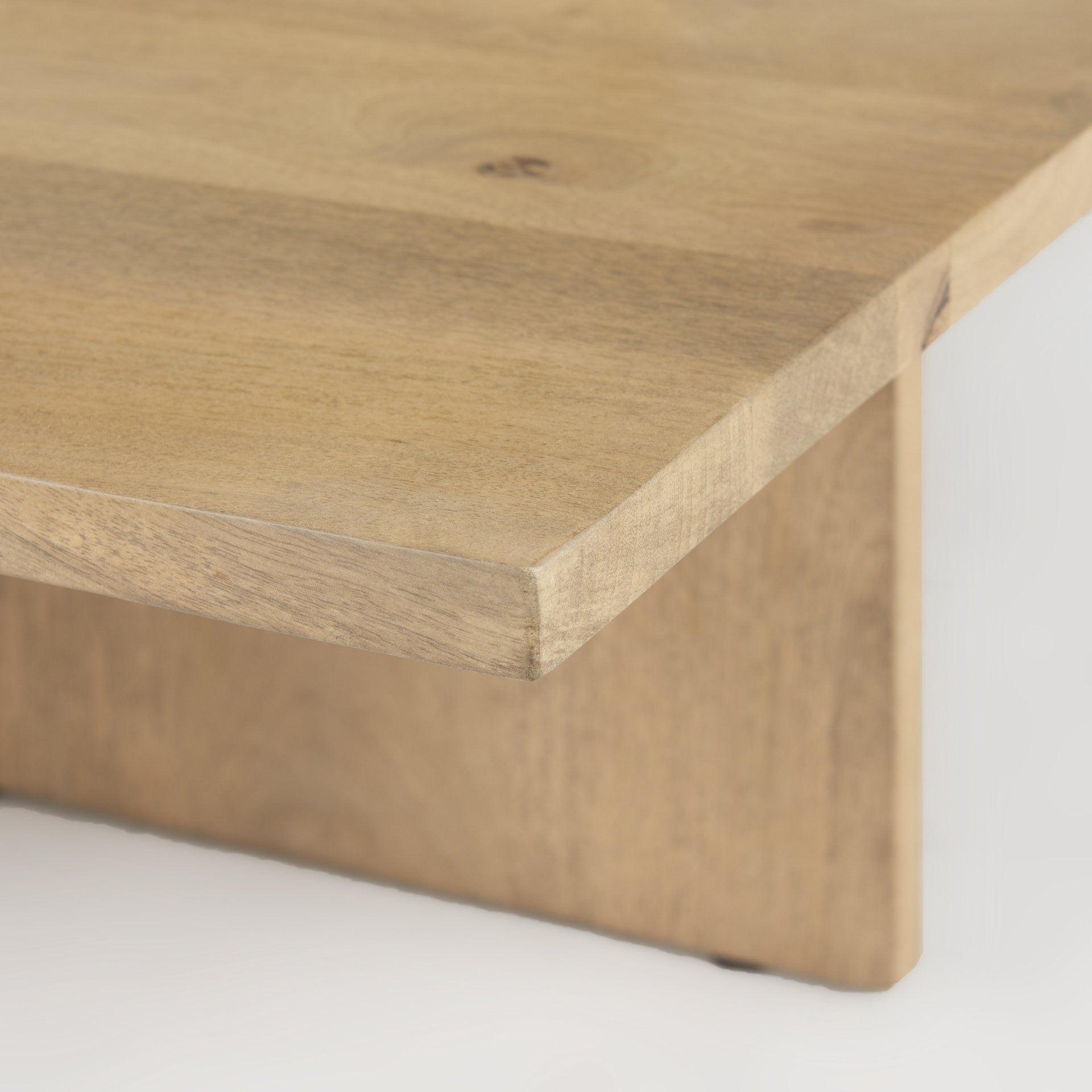 Mesa de centro rectangular de madera marrón natural claro