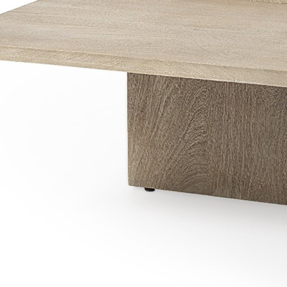 Cool Gray Brown Rectangular Wooden Coffee Table